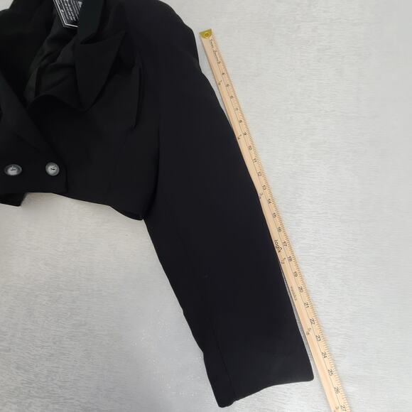 Belluci ladies cropped blazer/jacket Black Sz XL Acubi Preppy chic office siren - Picture 6 of 10